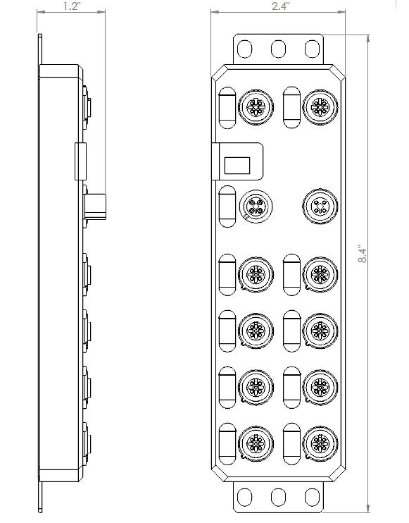 Remote I/O Block, RIOB-1000-DC-IOL8-PC